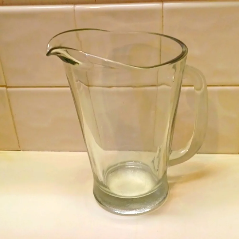 Bar Glass Pitcher Vintage 1970s 8T x 6 W